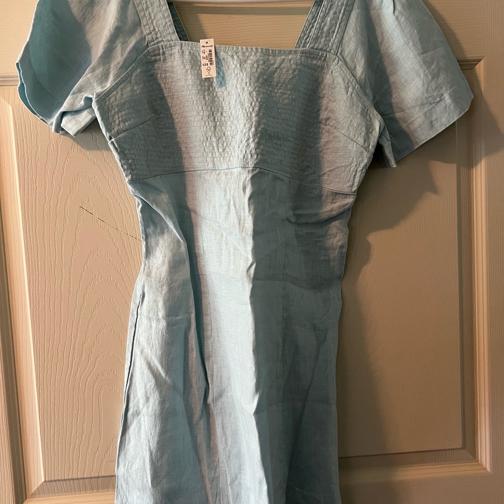 Madewell Blue Heron 100% Linen Dress